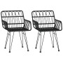 Garden chairs armrests 2 pcs PE rattan black 56x64x80 cm by vidaXL, Garden chairs - Ref: Foro24-319427, Price: 104,35 €, Disc...