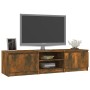 Smoked oak plywood TV cabinet 140x40x35.5cm by vidaXL, TV Furniture - Ref: Foro24-815357, Price: 83,91 €, Discount: %