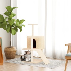 Rascador para gatos con postes de sisal crema 109 cm de vidaXL, Mobiliario para gatos - Ref: Foro24-171669, Precio: 43,99 €, ...