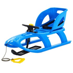 Sled with blue polypropylene seat and steering wheel 102.5x40x23 cm by vidaXL, Sleighs - Ref: Foro24-93727, Price: 94,20 €, D...