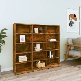 Smoked oak plywood CD shelf 102x23x89.5 cm by vidaXL, CD and DVD storage - Ref: Foro24-815483, Price: 78,99 €, Discount: %