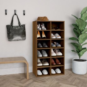 Oak brown plywood shoe rack furniture 54x34x100.5cm by vidaXL, Shoe racks and shoe organizers - Ref: Foro24-815311, Price: 68...