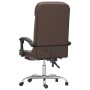 Silla de oficina reclinable masaje cuero sintético marrón de vidaXL, Sillas de oficina - Ref: Foro24-349708, Precio: 93,93 €,...