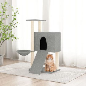 Rascador para gatos con postes de sisal gris claro 96 cm de vidaXL, Mobiliario para gatos - Ref: Foro24-171646, Precio: 41,26...