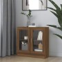 Vitrine aus braunem Eichensperrholz, 82,5 x 30,5 x 80 cm von vidaXL, Bücherregale und Regale - Ref: Foro24-815617, Preis: 86,...