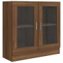 Vitrine aus braunem Eichensperrholz, 82,5 x 30,5 x 80 cm von vidaXL, Bücherregale und Regale - Ref: Foro24-815617, Preis: 86,...