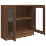 Vitrine aus braunem Eichensperrholz, 82,5 x 30,5 x 80 cm von vidaXL, Bücherregale und Regale - Ref: Foro24-815617, Preis: 86,...