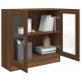 Armario vitrina contrachapada marrón roble 82,5x30,5x80 cm de vidaXL, Librerías y estanterías - Ref: Foro24-815617, Precio: 7...