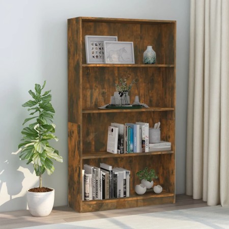 4-level smoked oak wood shelf 80x24x142 cm by vidaXL, Bookcases and shelves - Ref: Foro24-815390, Price: 68,64 €, Discount: %