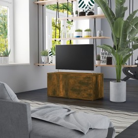 Smoked oak plywood TV cabinet 80x34x36 cm by vidaXL, TV Furniture - Ref: Foro24-815495, Price: 55,38 €, Discount: %