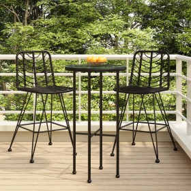 Kitchen stools 2 pcs PE rattan and black steel 45x56x103.5 cm by vidaXL, Garden chairs - Ref: Foro24-319431, Price: 162,22 €,...