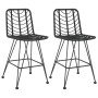 Kitchen stools 2 pcs PE rattan and black steel 45x56x103.5 cm by vidaXL, Garden chairs - Ref: Foro24-319431, Price: 183,70 €,...