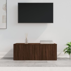 Mueble TV madera contrachapada color marrón roble 80x34x30 cm de vidaXL, Muebles TV - Ref: Foro24-815500, Precio: 66,03 €, De...