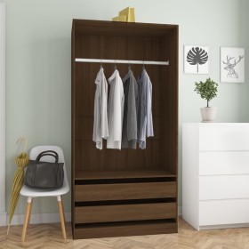 Oak brown plywood cabinet 100x50x200 cm by vidaXL, Wardrobes - Ref: Foro24-815347, Price: 174,13 €, Discount: %