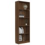 5-tier oak brown plywood shelf 60x24x175 cm by vidaXL, Bookcases and shelves - Ref: Foro24-815434, Price: 99,64 €, Discount: %