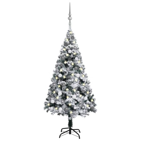 Künstlicher Weihnachtsbaum mit LEDs und grünen PVC-Kugeln 150 cm von vidaXL, Weihnachtsbäume - Ref: Foro24-3077915, Preis: 75...