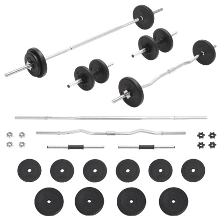 Bar and weight set 30 kg by vidaXL, free weight - Ref: Foro24-93588, Price: 108,33 €, Discount: %