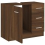 Oak brown plywood washbasin cabinet 63x30x54 cm by vidaXL, Bathroom furniture - Ref: Foro24-815632, Price: 57,95 €, Discount: %