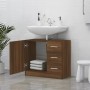 Mueble de lavabo madera contrachapada marrón roble 63x30x54 cm de vidaXL, Muebles de baño - Ref: Foro24-815632, Precio: 57,95...