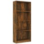 4-tier smoked oak wood shelf 60x24x142 cm by vidaXL, Bookcases and shelves - Ref: Foro24-815429, Price: 78,86 €, Discount: %