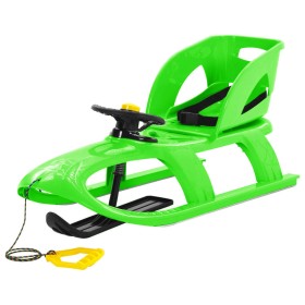 Green polypropylene sled with seat and steering wheel 102.5x40x23 cm by vidaXL, Sleighs - Ref: Foro24-93729, Price: 83,99 €, ...