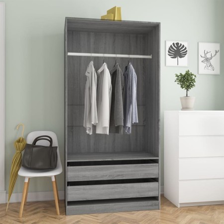 Gray Sonoma plywood wardrobe 100x50x200 cm by vidaXL, Wardrobes - Ref: Foro24-815346, Price: 197,39 €, Discount: %