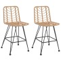 Kitchen stools 2 units made of PE rattan and steel 45x56x103.5 cm by vidaXL, Garden chairs - Ref: Foro24-319430, Price: 186,9...