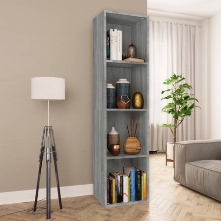 Regal/TV-Schrank aus grauem Sonoma-Sperrholz, 36 x 30 x 143 cm von vidaXL, Bücherregale und Regale - Ref: Foro24-815247, Prei...