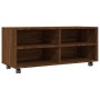 TV stand with wheels made of oak plywood in brown, measuring 90x35x35 cm. by vidaXL, TV Furniture - Ref: Foro24-815260, Price...