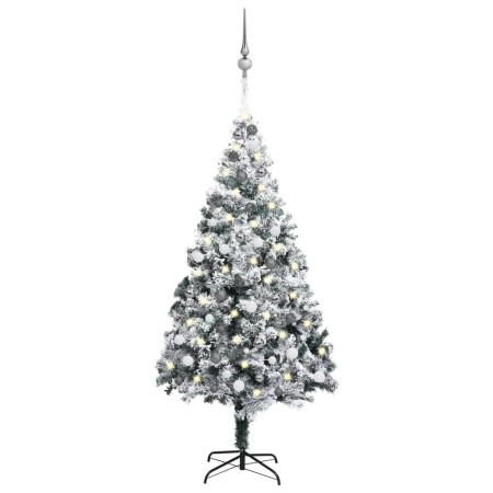 Künstlicher Weihnachtsbaum mit LEDs und grünen PVC-Kugeln 210 cm von vidaXL, Weihnachtsbäume - Ref: Foro24-3077917, Preis: 15...