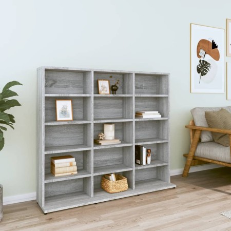 Gray plywood CD shelf 102x23x89.5 cm by vidaXL, CD and DVD storage - Ref: Foro24-815484, Price: 78,15 €, Discount: %