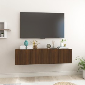 Hanging TV furniture 2 pcs brown oak wood 60x30x30cm by vidaXL, TV Furniture - Ref: Foro24-815874, Price: 71,99 €, Discount: %