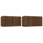 Muebles para TV colgantes 2 uds madera roble marrón 60x30x30cm de vidaXL, Muebles TV - Ref: Foro24-815874, Precio: 71,99 €, D...