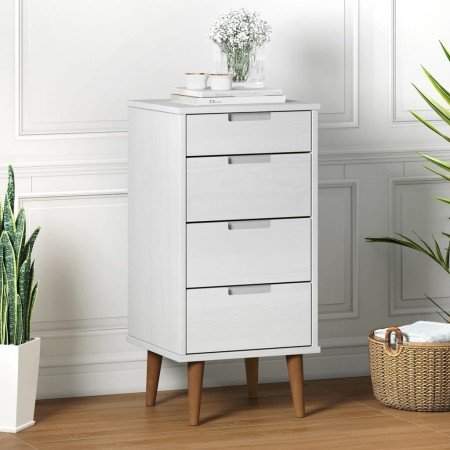 MOLDE bedside table solid white pine wood 40x35x82 cm by vidaXL, Drawers - Ref: Foro24-350502, Price: 127,17 €, Discount: %