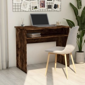 Escritorio madera contrachapada color roble ahumado 90x50x74 cm de vidaXL, Escritorios - Ref: Foro24-815462, Precio: 47,60 €,...