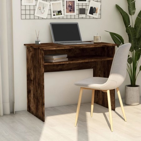 Escritorio madera contrachapada color roble ahumado 90x50x74 cm de vidaXL, Escritorios - Ref: Foro24-815462, Precio: 48,99 €,...