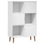 Librería MOLDE madera maciza de pino marrón 90x35x133,5 cm de vidaXL, Librerías y estanterías - Ref: Foro24-350517, Precio: 1...