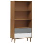 MOLDE bookcase solid brown pine wood 85x35x170.5 cm by vidaXL, Bookcases and shelves - Ref: Foro24-350540, Price: 105,42 €, D...