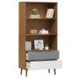 MOLDE bookcase solid brown pine wood 85x35x170.5 cm by vidaXL, Bookcases and shelves - Ref: Foro24-350540, Price: 105,42 €, D...