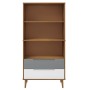 MOLDE bookcase solid brown pine wood 85x35x170.5 cm by vidaXL, Bookcases and shelves - Ref: Foro24-350540, Price: 105,42 €, D...