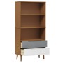 MOLDE bookcase solid brown pine wood 85x35x170.5 cm by vidaXL, Bookcases and shelves - Ref: Foro24-350540, Price: 105,42 €, D...