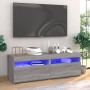 Muebles de TV 2 uds con luces LED gris Sonoma 60x35x40 cm de vidaXL, Muebles TV - Ref: Foro24-815681, Precio: 83,02 €, Descue...