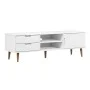Mueble de TV MOLDE madera maciza de pino blanca 158x40x49 cm de vidaXL, Muebles TV - Ref: Foro24-350535, Precio: 171,65 €, De...
