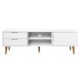 Mueble de TV MOLDE madera maciza de pino blanca 158x40x49 cm de vidaXL, Muebles TV - Ref: Foro24-350535, Precio: 168,17 €, De...