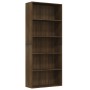 Brown oak plywood 5-shelf shelf 80x30x189 cm by vidaXL, Bookcases and shelves - Ref: Foro24-815404, Price: 139,95 €, Discount: %