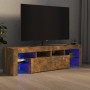 Mueble de TV con luces LED color roble ahumado 140x36,5x40 cm de vidaXL, Muebles TV - Ref: Foro24-815669, Precio: 109,11 €, D...