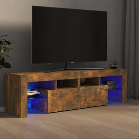 Mueble de TV con luces LED color roble ahumado 140x36,5x40 cm de vidaXL, Muebles TV - Ref: Foro24-815669, Precio: 106,02 €, D...