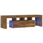 TV stand with smoked oak color LED lights 140x36.5x40 cm by vidaXL, TV Furniture - Ref: Foro24-815669, Price: 106,02 €, Disco...