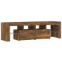 TV stand with smoked oak color LED lights 140x36.5x40 cm by vidaXL, TV Furniture - Ref: Foro24-815669, Price: 106,02 €, Disco...