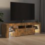 TV stand with smoked oak color LED lights 140x36.5x40 cm by vidaXL, TV Furniture - Ref: Foro24-815669, Price: 106,02 €, Disco...